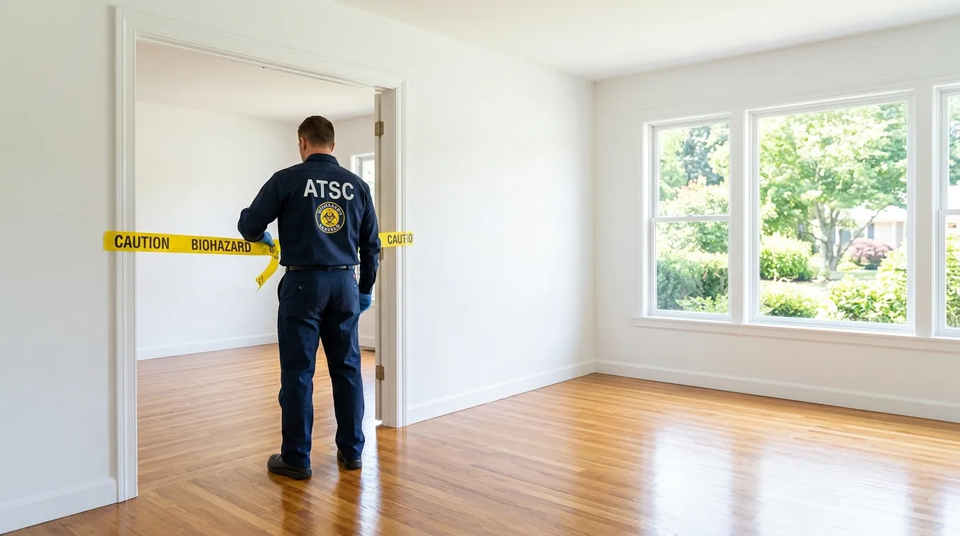 Certified biohazard cleanup crew performing Decomposition Cleanup in Comstock Northwest